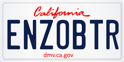 CA license plate ENZOBTR