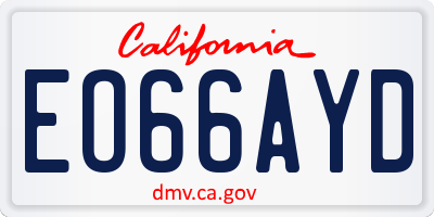 CA license plate EO66AYD