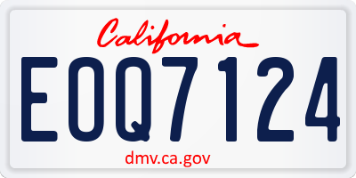 CA license plate EOQ7124