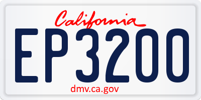 CA license plate EP3200