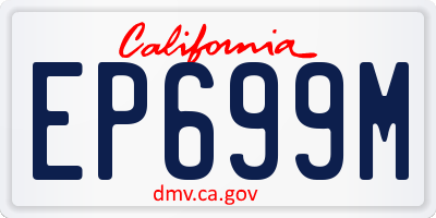 CA license plate EP699M