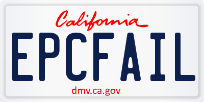 CA license plate EPCFAIL