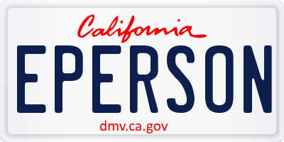 CA license plate EPERSON