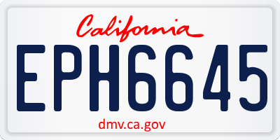 CA license plate EPH6645