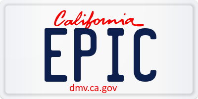 CA license plate EPIC