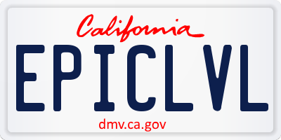 CA license plate EPICLVL