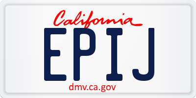 CA license plate EPIJ