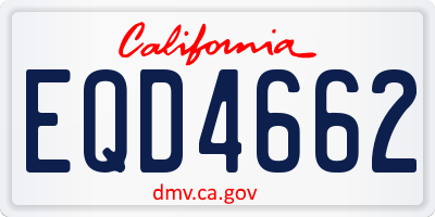 CA license plate EQD4662