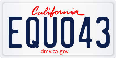 CA license plate EQU043