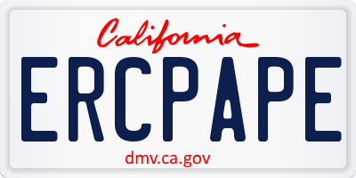 CA license plate ERCPAPE