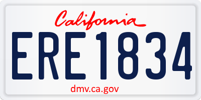 CA license plate ERE1834