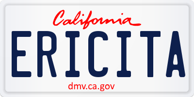 CA license plate ERICITA