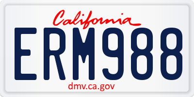 CA license plate ERM988