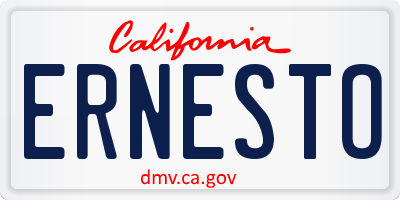 CA license plate ERNESTO