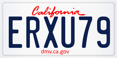 CA license plate ERXU79