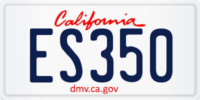 CA license plate ES350