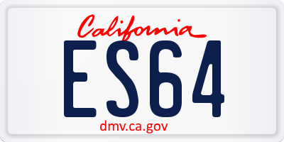 CA license plate ES64