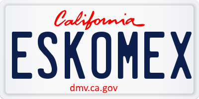 CA license plate ESKOMEX