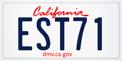 CA license plate EST71