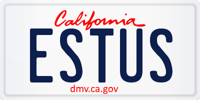 CA license plate ESTUS