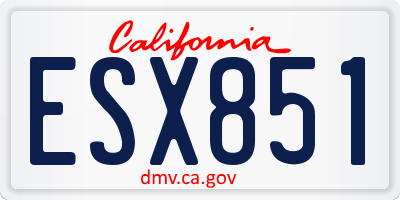 CA license plate ESX851