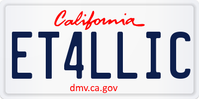 CA license plate ET4LLIC