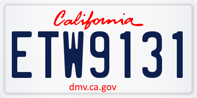 CA license plate ETW9131