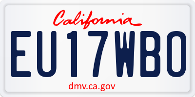 CA license plate EU17WBO