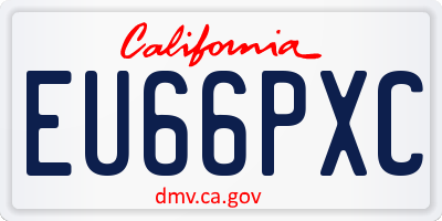 CA license plate EU66PXC