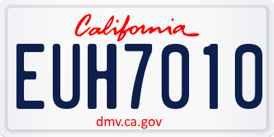 CA license plate EUH7010