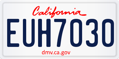 CA license plate EUH7030