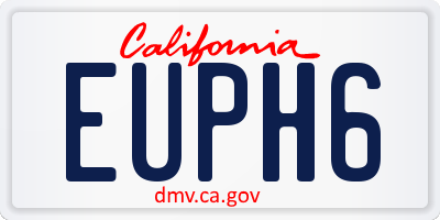 CA license plate EUPH6