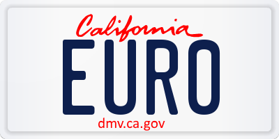 CA license plate EUR0