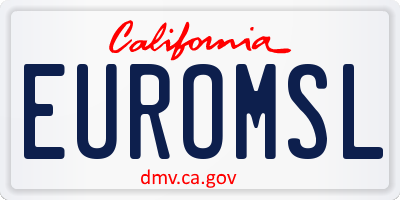 CA license plate EUROMSL