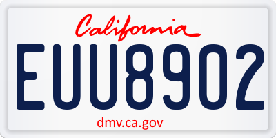 CA license plate EUU8902