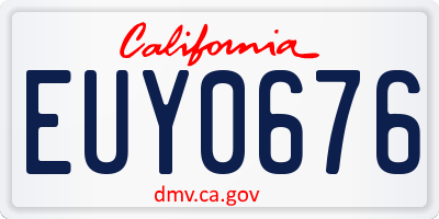 CA license plate EUY0676