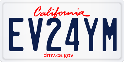 CA license plate EV24YM