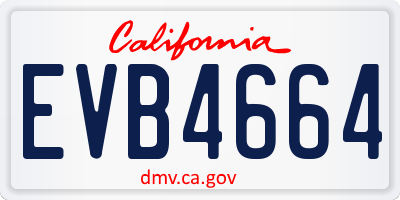 CA license plate EVB4664