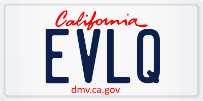 CA license plate EVLQ