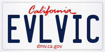 CA license plate EVLVIC