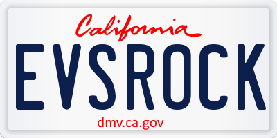 CA license plate EVSROCK