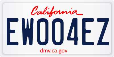 CA license plate EW004EZ