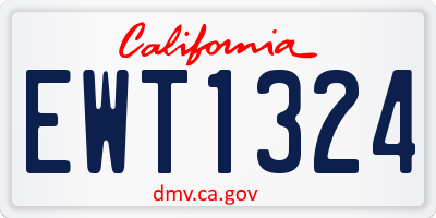 CA license plate EWT1324