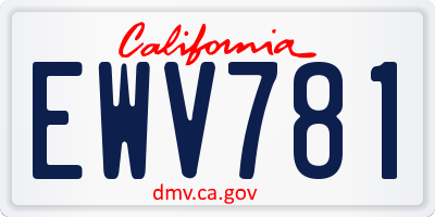 CA license plate EWV781