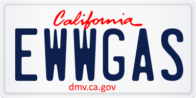 CA license plate EWWGAS