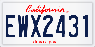 CA license plate EWX2431