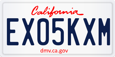 CA license plate EX05KXM