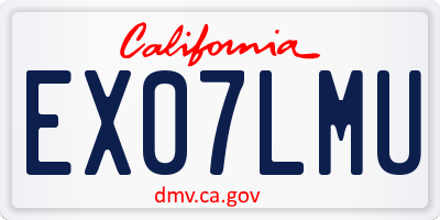 CA license plate EX07LMU