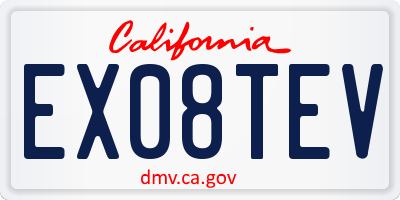 CA license plate EX08TEV