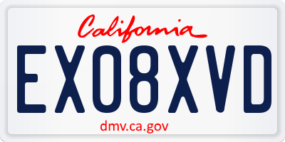 CA license plate EX08XVD